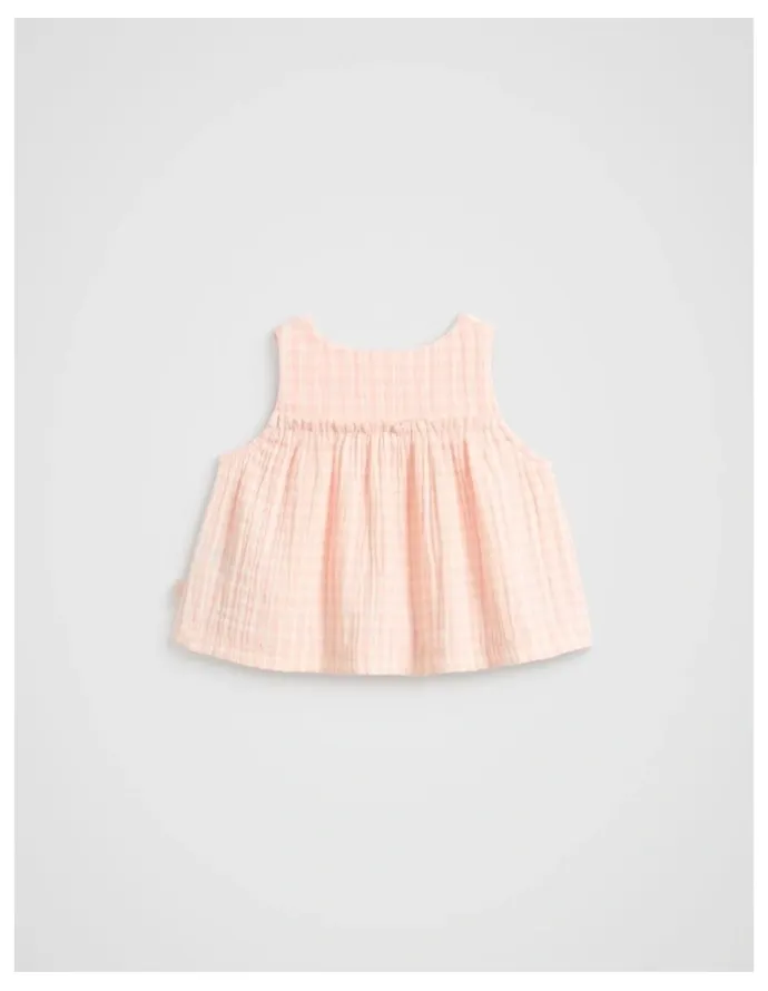 Seed Heritage Cheesecloth Button Top in Pretty Pink