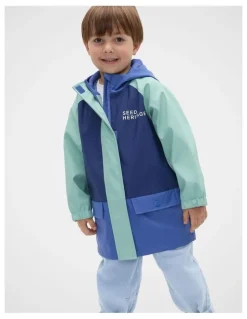 Seed Heritage Colourblock Raincoat in Multi