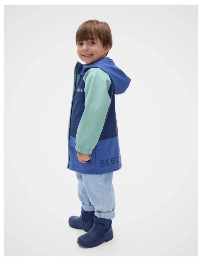 Seed Heritage Colourblock Raincoat in Multi