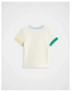 Seed Heritage Colourblock Rib Logo Tee in Apple Multi