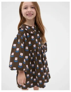 Seed Heritage Cord Floral Dress in Cacao
