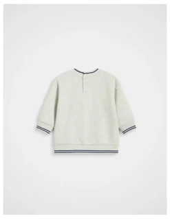 Seed Heritage Core Logo Sweat in Light Grey Marle