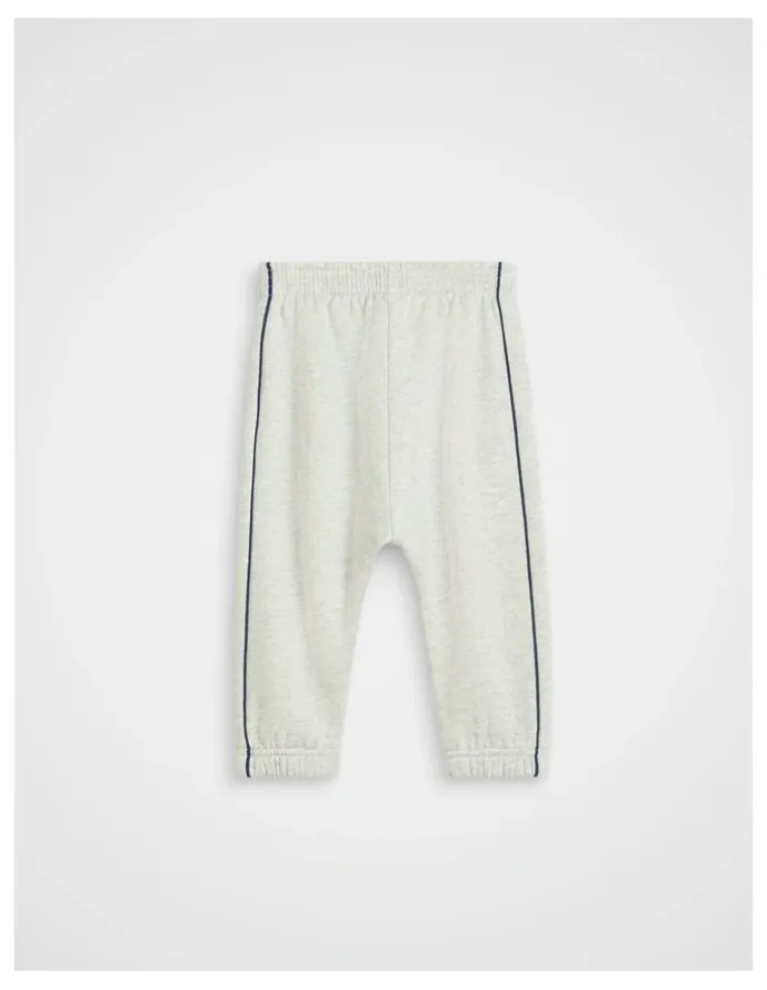 Seed Heritage Core Logo Track Pant in Light Grey Marle
