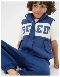 Seed Heritage Core Puffer Vest in French Navy