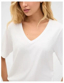 Seed Heritage Cotton V Neck Relaxed Tee