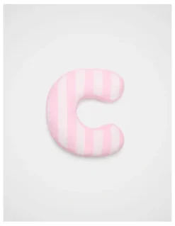 Seed Heritage C Stripe Initial Cushion in Pink