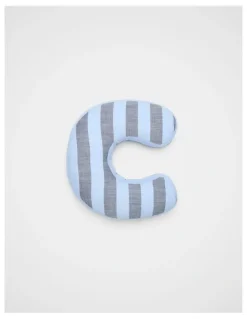 Seed Heritage C Stripe Initial Cushion in Blue