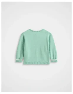 Seed Heritage Cuffed Knit Cardigan in Seafoam