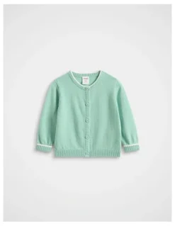 Seed Heritage Cuffed Knit Cardigan in Seafoam