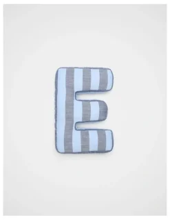Seed Heritage E Stripe Initial Cushion in Blue