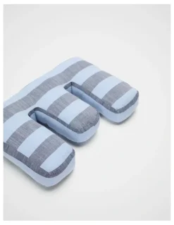 Seed Heritage E Stripe Initial Cushion in Blue