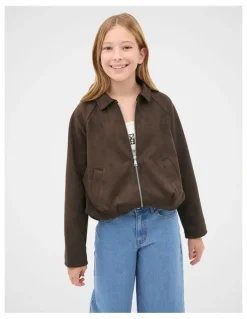 Seed Heritage Faux Suede Jacket in Chocolate