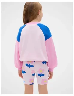 Seed Heritage Floral Bike Short in Pink Lemonade