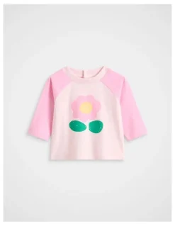 Seed Heritage Floral Raglan Tee in Pink Lemonade