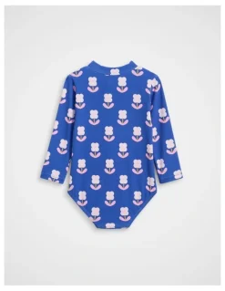 Seed Heritage Floral Rashsuit in Cobalt