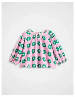 Seed Heritage Floral Top in Candy Pink