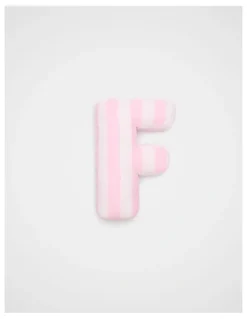 Seed Heritage F Stripe Initial Cushion in Pink