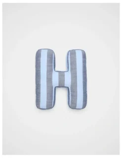 Seed Heritage H Stripe Initial Cushion in Blue