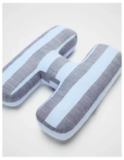 Seed Heritage H Stripe Initial Cushion in Blue
