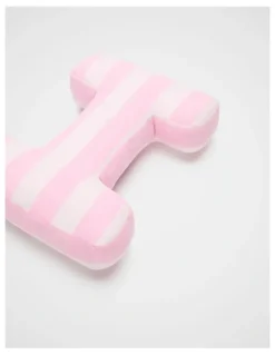Seed Heritage I Stripe Initial Cushion in Pink