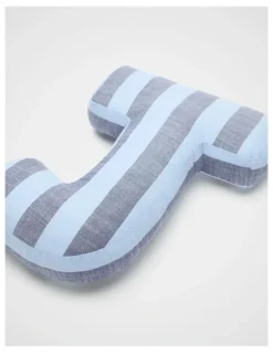 Seed Heritage J Stripe Initial Cushion in Blue