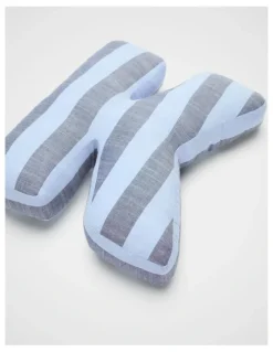Seed Heritage K Stripe Initial Cushion in Blue