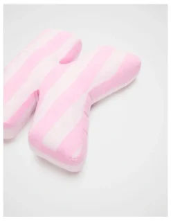 Seed Heritage K Stripe Initial Cushion in Pink