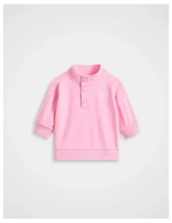 Seed Heritage Logo Snap Sweat in Candy Pink