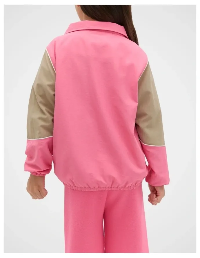 Seed Heritage MD Colour Block Spray Jacket in Bubblegum Pink