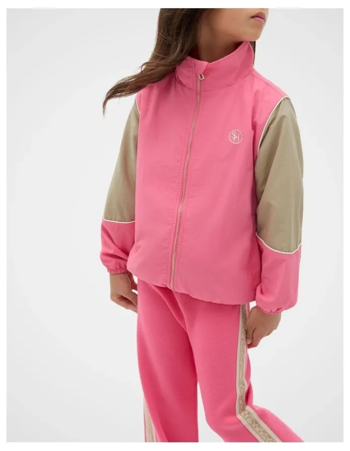 Seed Heritage MD Colour Block Spray Jacket in Bubblegum Pink