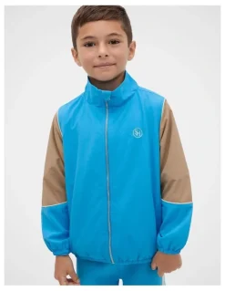 Seed Heritage MD Colourblock Spray Jacket in Pacific Blue