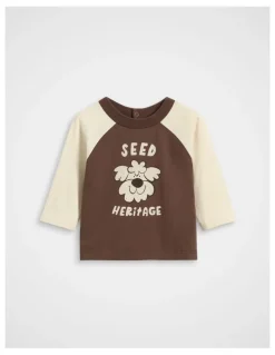 Seed Heritage Pup Raglan Tee in Cacao