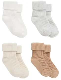 Seed Heritage Rib Sock Multipack In Natural