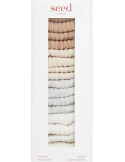 Seed Heritage Rib Sock Multipack In Natural