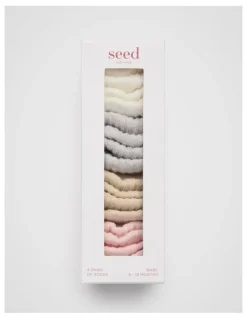 Seed Heritage Rib Socks Multipack in Light Pink