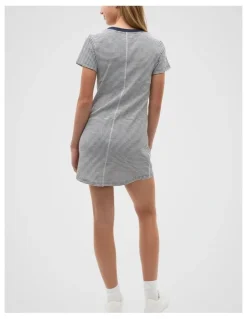 Seed Heritage Snap Rib Dress in Blue