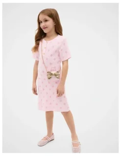 Seed Heritage Spot Knit Dress in Pink Lemonade