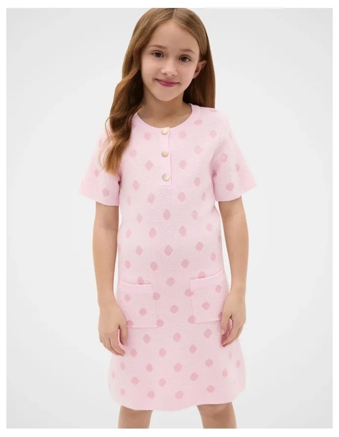 Seed Heritage Spot Knit Dress in Pink Lemonade