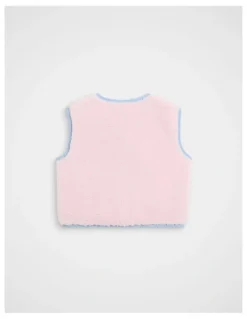 Seed Heritage Teddy Gilet in Pink Lemonade