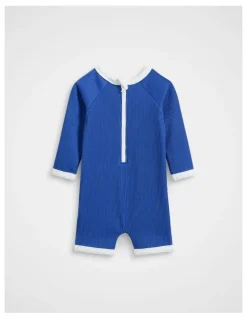Seed Heritage Textured Rib Swimsuit in Cobalt