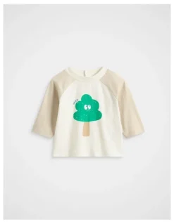 Seed Heritage Tree Raglan Tee in Cool Stone