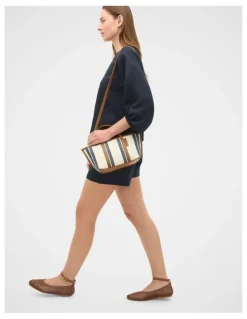 Seed Heritage Trim Detail Stripe Mini Tote in Twilight Blue
