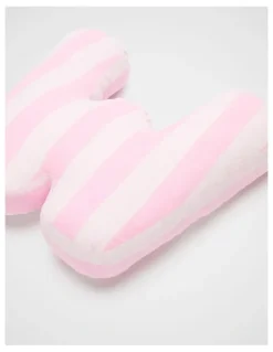 Seed Heritage W Stripe Initial Cushion in Pink