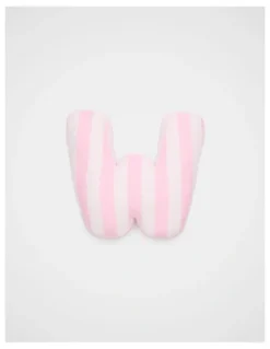 Seed Heritage W Stripe Initial Cushion in Pink
