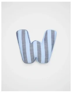 Seed Heritage W Stripe Initial Cushion in Blue