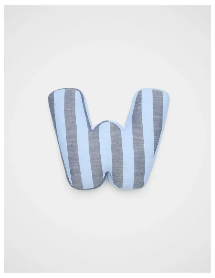 Seed Heritage W Stripe Initial Cushion in Blue