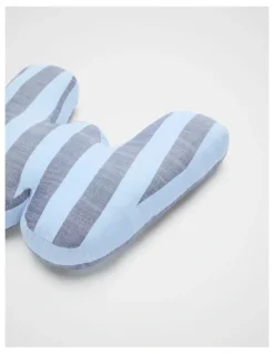 Seed Heritage W Stripe Initial Cushion in Blue