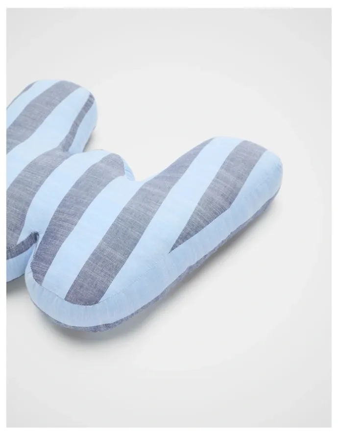 Seed Heritage W Stripe Initial Cushion in Blue