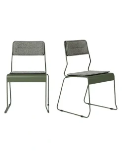 Seek & Ramble Parco Outdoor Dining Chair Olive Set of 2