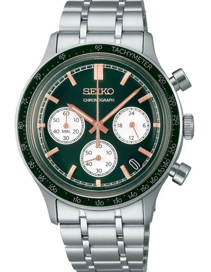 Seiko Quartz Chronograph Watch SSB481P in Silver